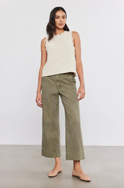 Sabine Cotton Canvas Pants in Axe