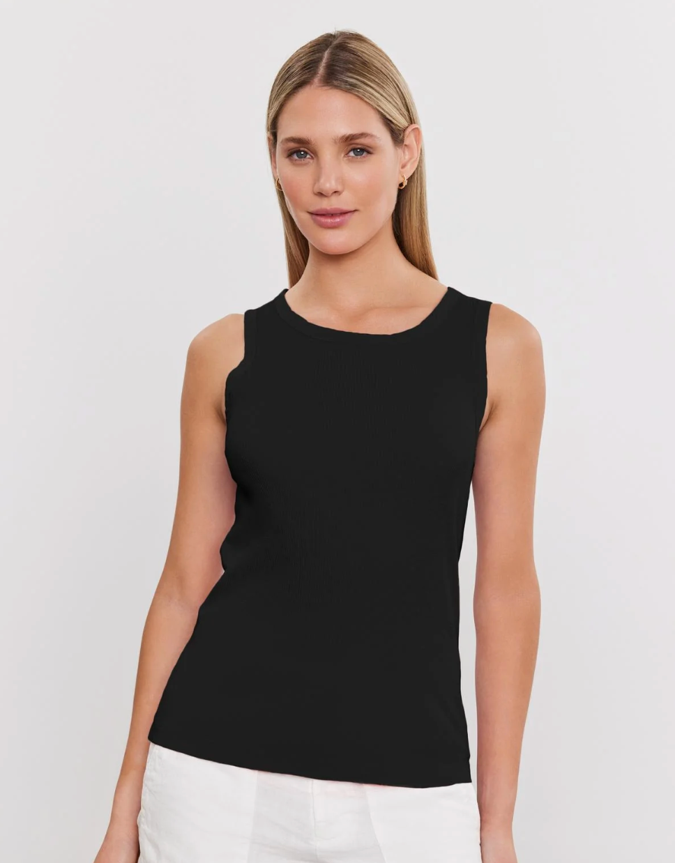 Maxie Ribbed Tank Top in Black