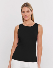 Maxie Ribbed Tank Top in Black