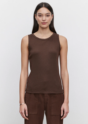 Maxie Ribbed Tank Top in Bark