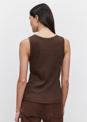 Maxie Ribbed Tank Top in Bark