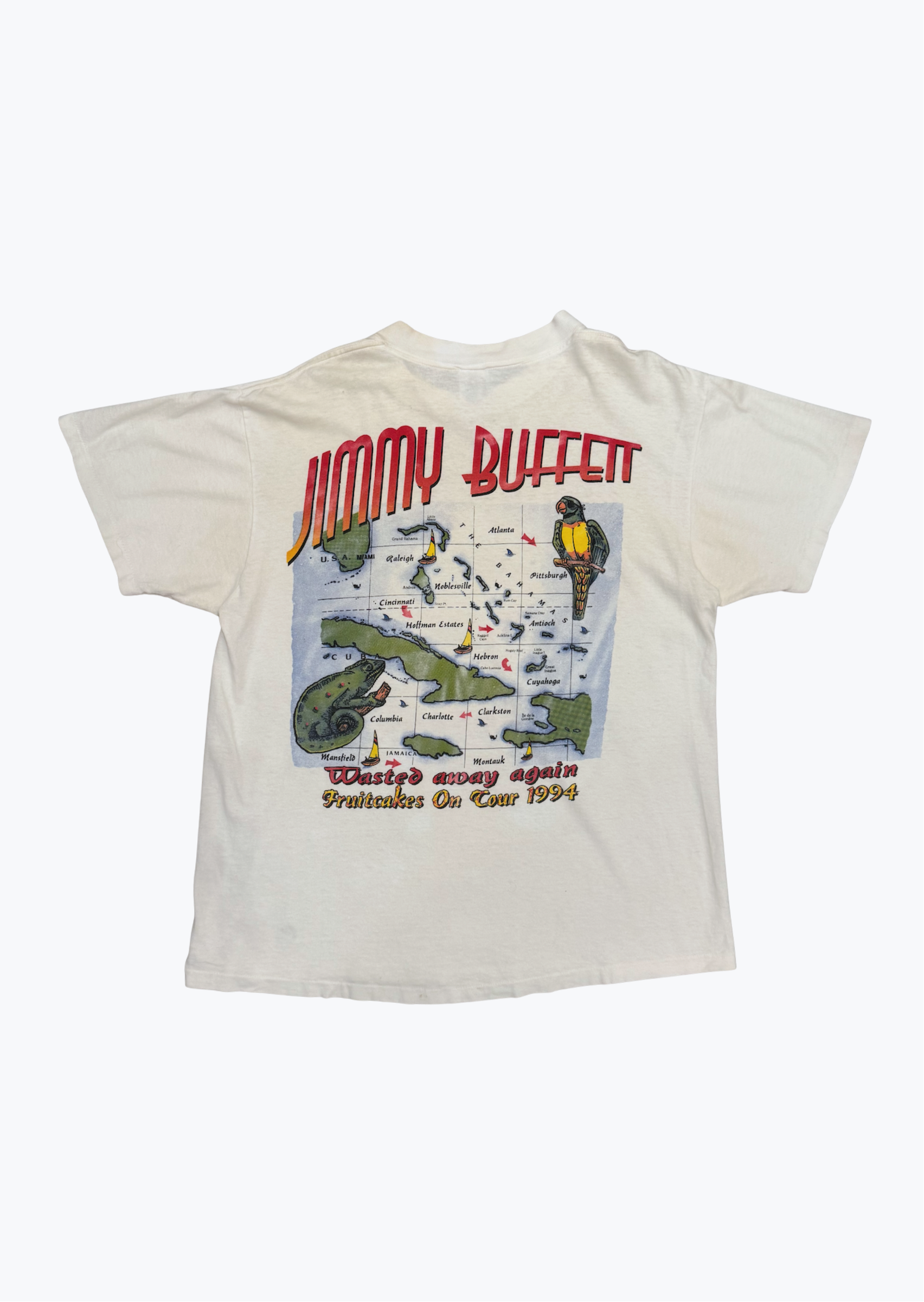 Vintage 1994 Jimmy Buffet Air Margaritaville Fruitcakes on Tour Tee