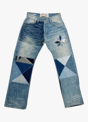 Dad Straight Leg Quilted Jeans