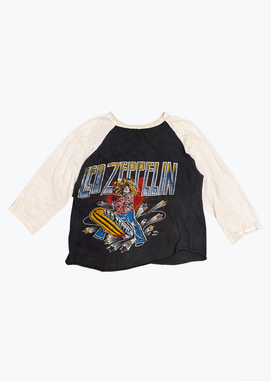 Vintage Led Zeppelin Cropped Baseball Tee