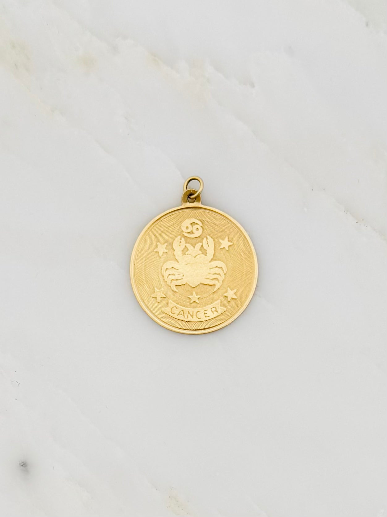 Vintage fine jewelry 14k yellow gold Cancer Zodiac Coin Charm