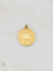 Vintage fine jewelry 14k yellow gold Cancer Zodiac Coin Charm