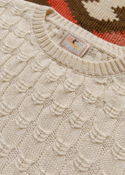 WYTHE MENS Highland Cableknit Sweater in Cream