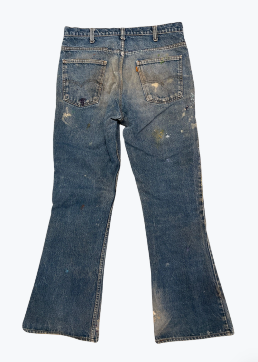 One-of-a-Kind “Repair Revolution” Embellished Levi's Orange Tab Jeans
