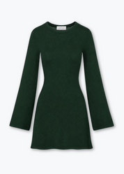 anemos womens Bell Sleeve Knit Mini Dress in Dark Green