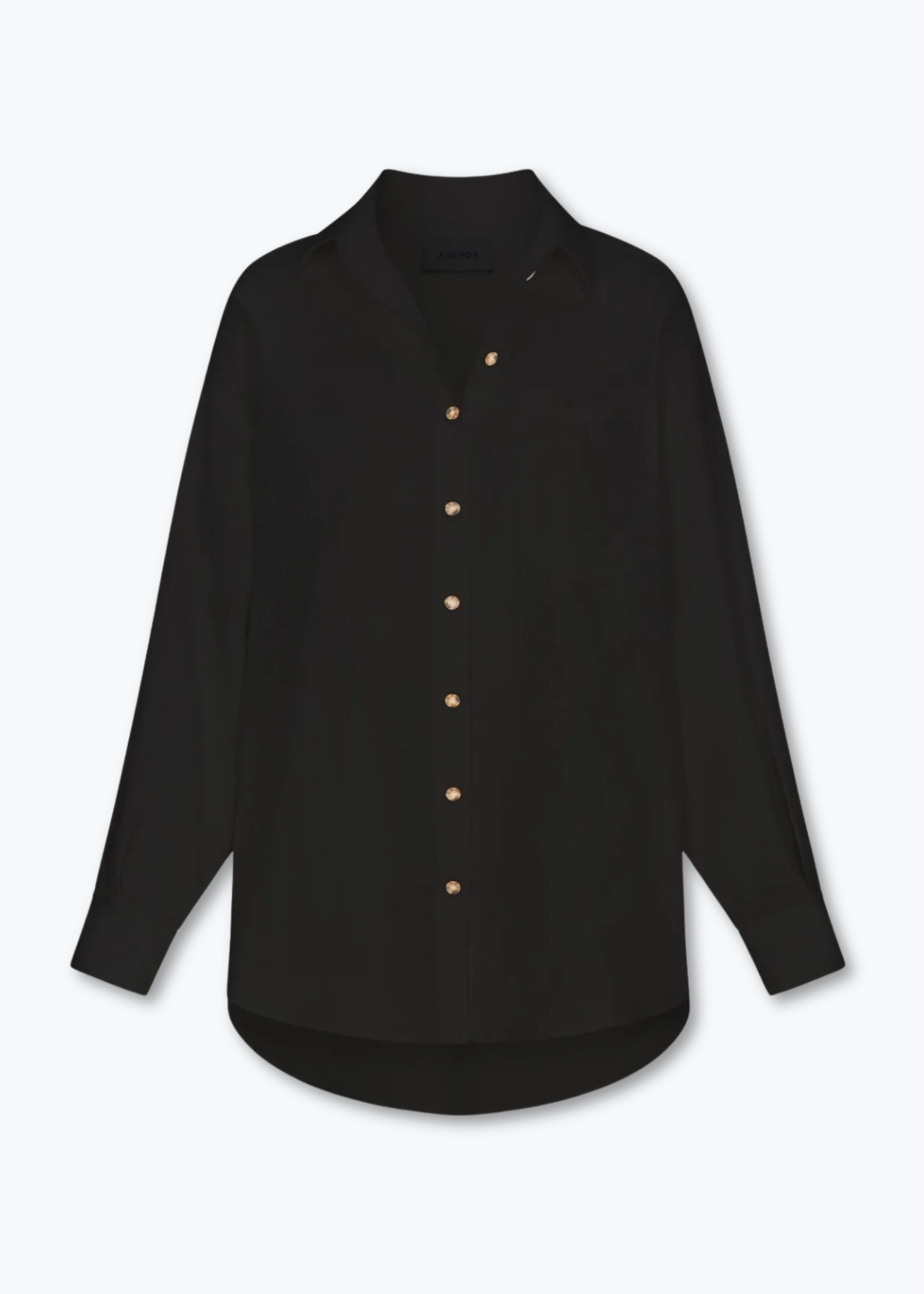 anemos womens Pool Shirt Button-Down Tunic in Black