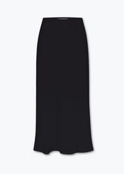 anemos womens Rey Bias-Cut Midi Skirt in Black stretch viscose