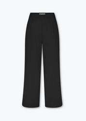 anemos womens Wide Leg Stretch Twill Pant in Black