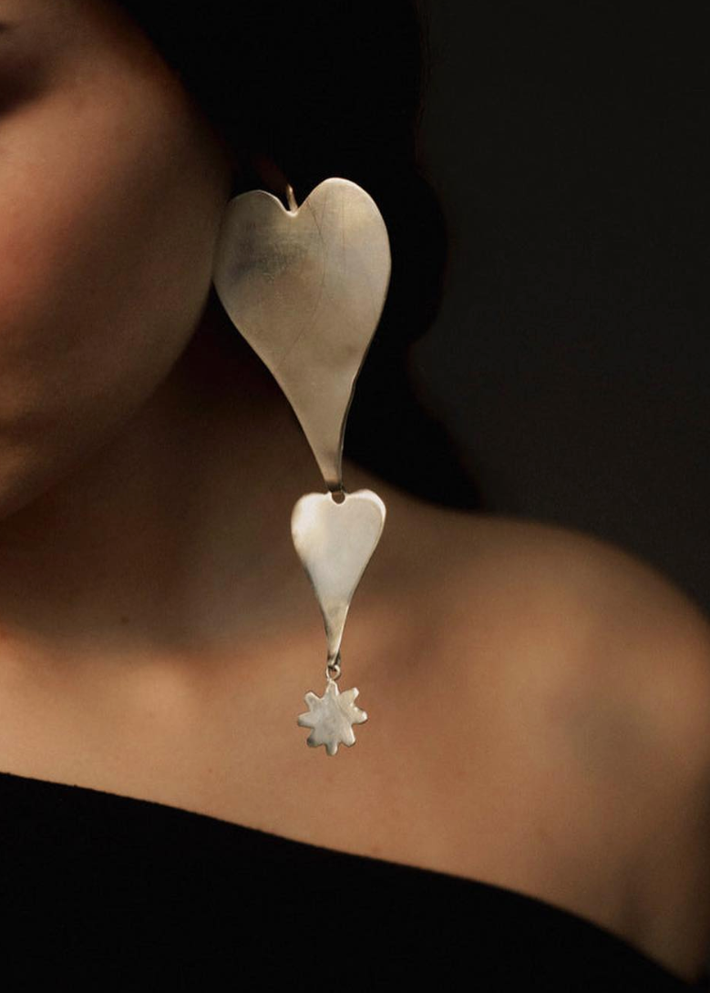 person wearing ariana boussard-reifel Alkaid Earrings brass