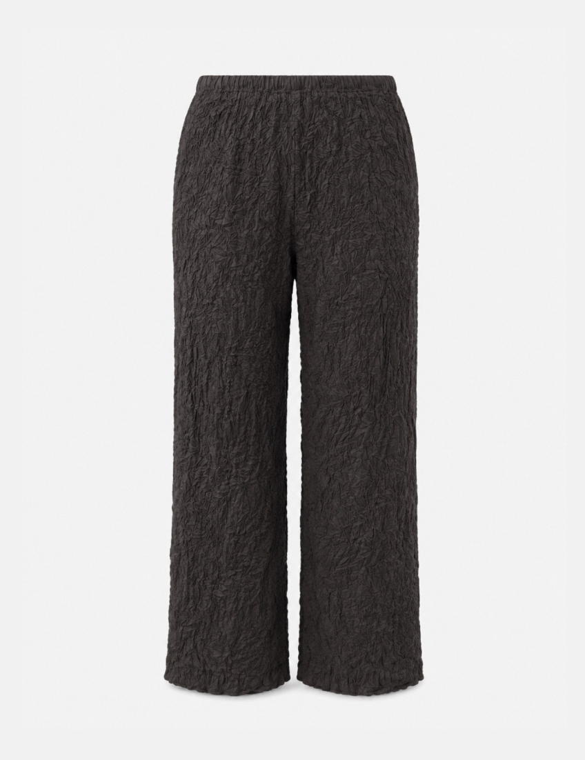 azur womens Crumpled Silk Pants in Charcoal