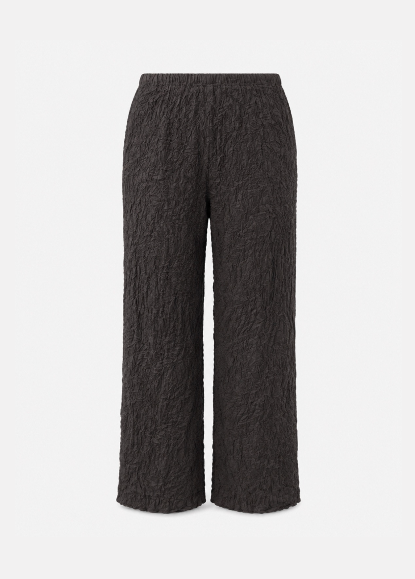 azur womens Crumpled Silk Pants in Charcoal