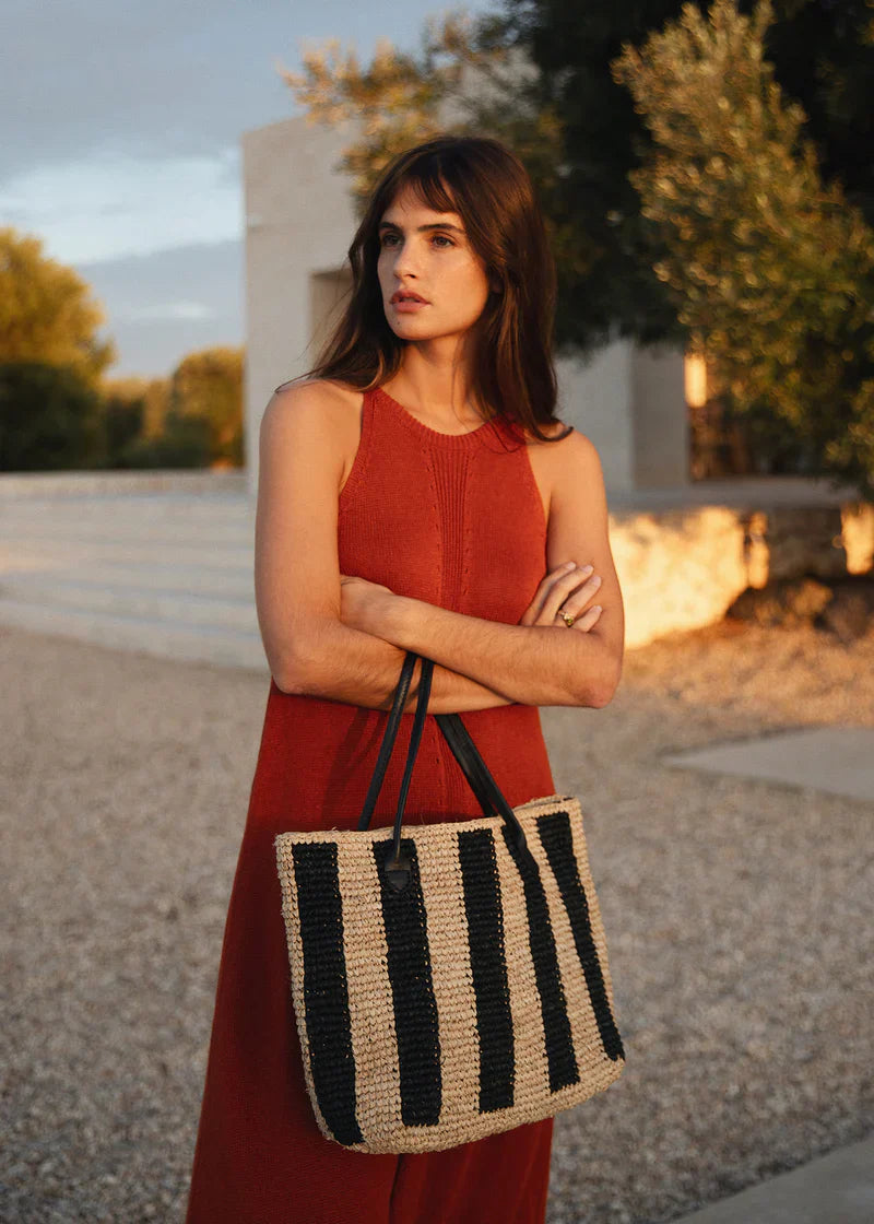 person wearing bembien Franci Bag in Black Stripe