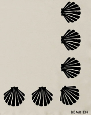 bembien silk Concha Scarf in Noir seashell