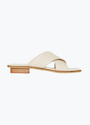 bembien womens Tosca Slide in Cream woven leather sandals