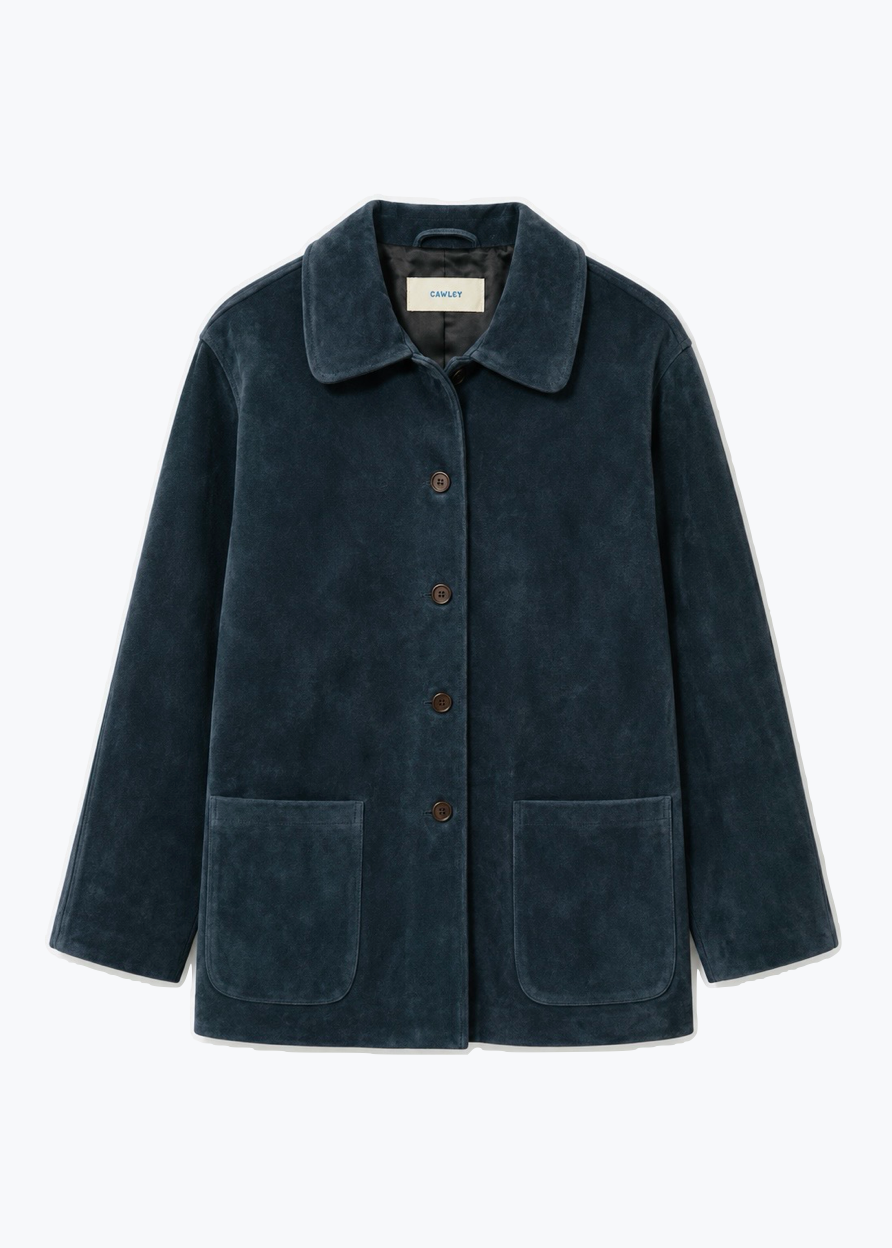 cawley studio Quinn Italian Suede Jacket in Midnight