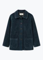 cawley studio Quinn Italian Suede Jacket in Midnight