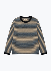 cawley studio Unisex Japanese Jersey Long Sleeve T-Shirt in Blue Stripe