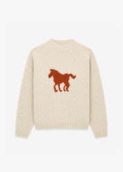 cawley studio womens mens Brushed British Wool Horse Jumper autumn natural