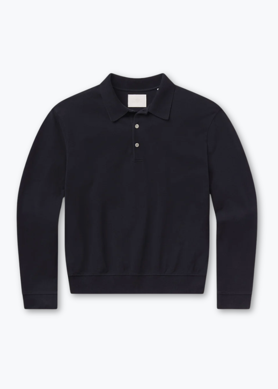 citizens of humanity mens Long Sleeve Banded Polo In Navy cotton pique
