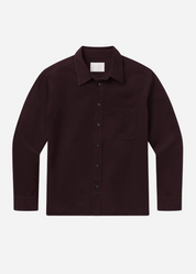 citizens of humanity mens Long Sleeve Cairo Shirt In Burgundy cotton flax linen