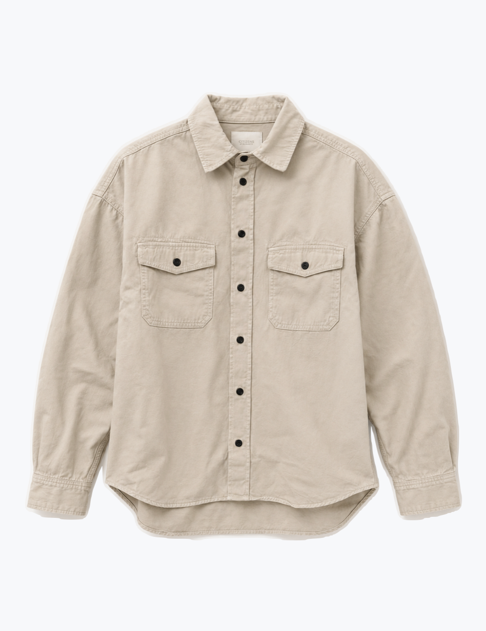 citizens of humanity mens Shigoto Shirt Jacket in Light Taupe cashmere cotton