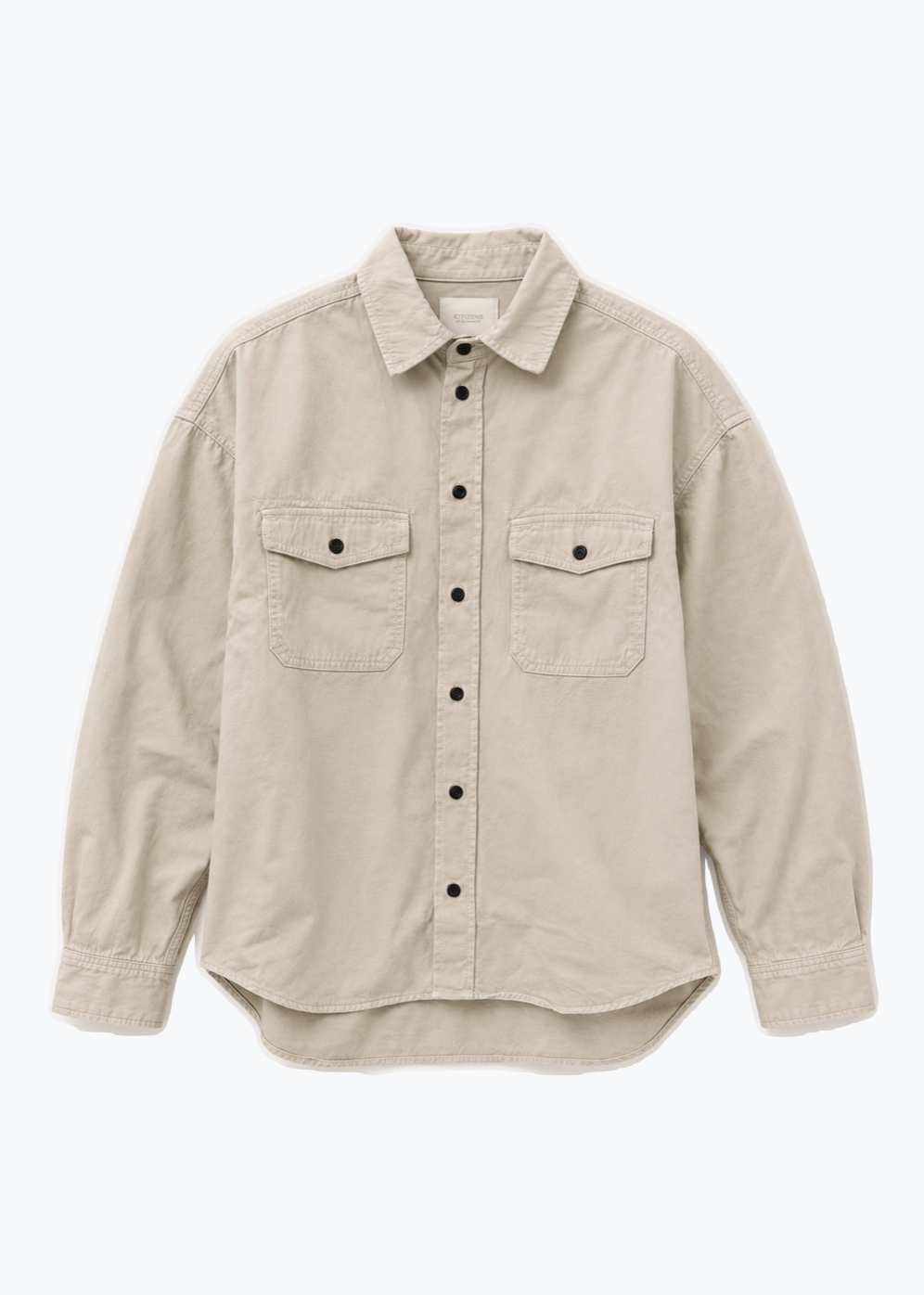 citizens of humanity mens Shigoto Shirt Jacket in Light Taupe cashmere cotton
