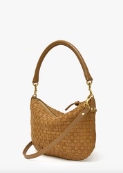 clare v womens Petit Moyen Messenger in Sequoia Woven Checker