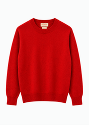 &daughter womens geelong lambswool Innes Slouch Crewneck sweater in Poppy Red