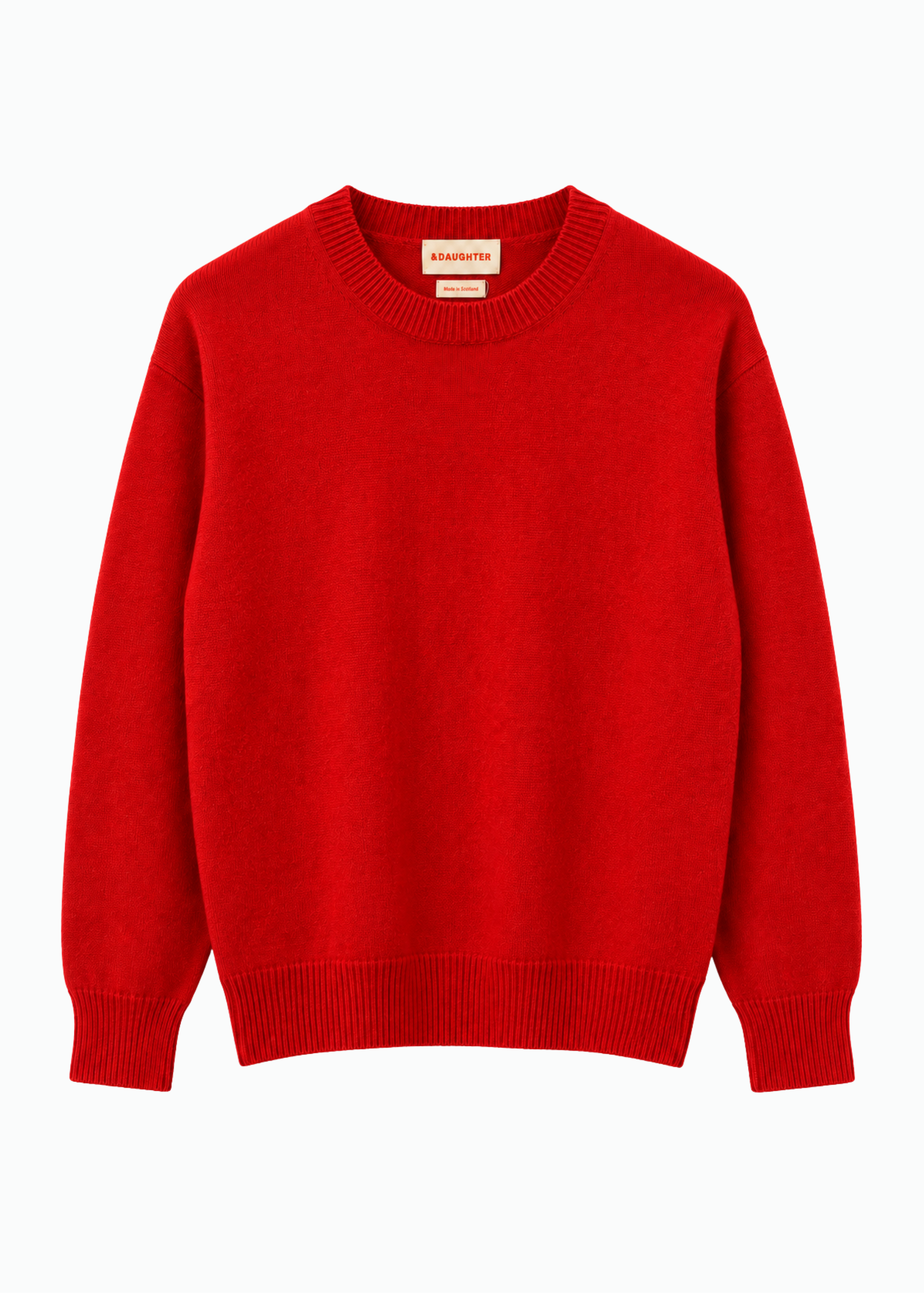 &daughter womens geelong lambswool Innes Slouch Crewneck sweater in Poppy Red