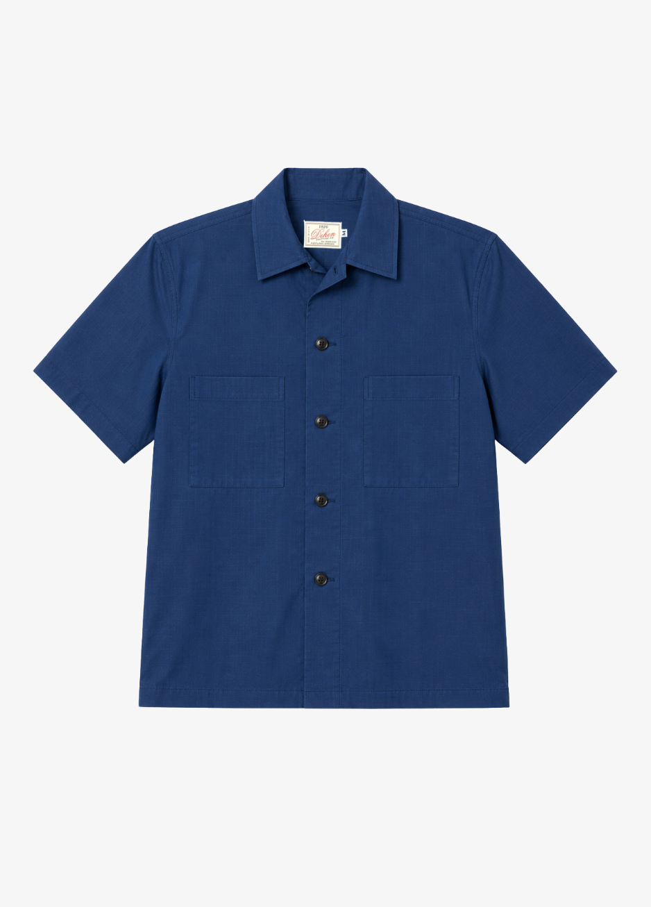 dehen 1920 mens Short Sleeve Skyliner Shirt in Indigo