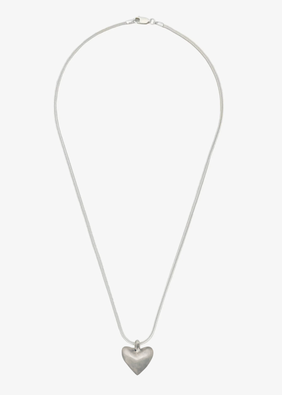 dunton ellerkamp jewelry American Folk Heart Pendant Necklace silver foxtail chain
