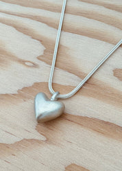 dunton ellerkamp jewelry American Folk Heart Pendant Necklace silver foxtail chain
