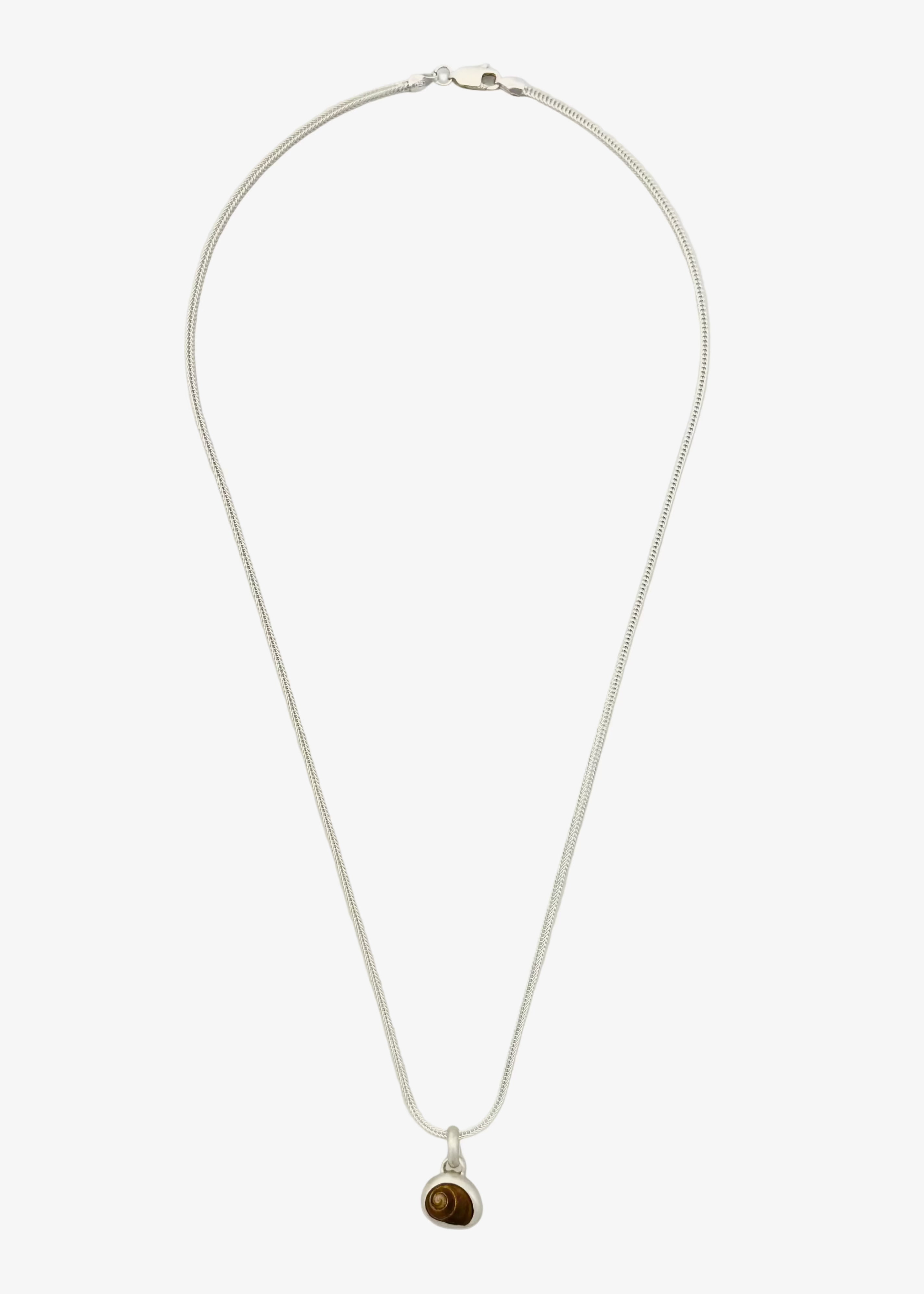 dunton ellerkamp jewelry One-of-a-Kind Snail Shell Pendant Necklace in Silver foxtail chain
