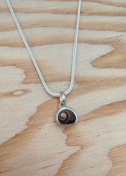 dunton ellerkamp jewelry One-of-a-Kind Snail Shell Pendant Necklace in Silver foxtail chain