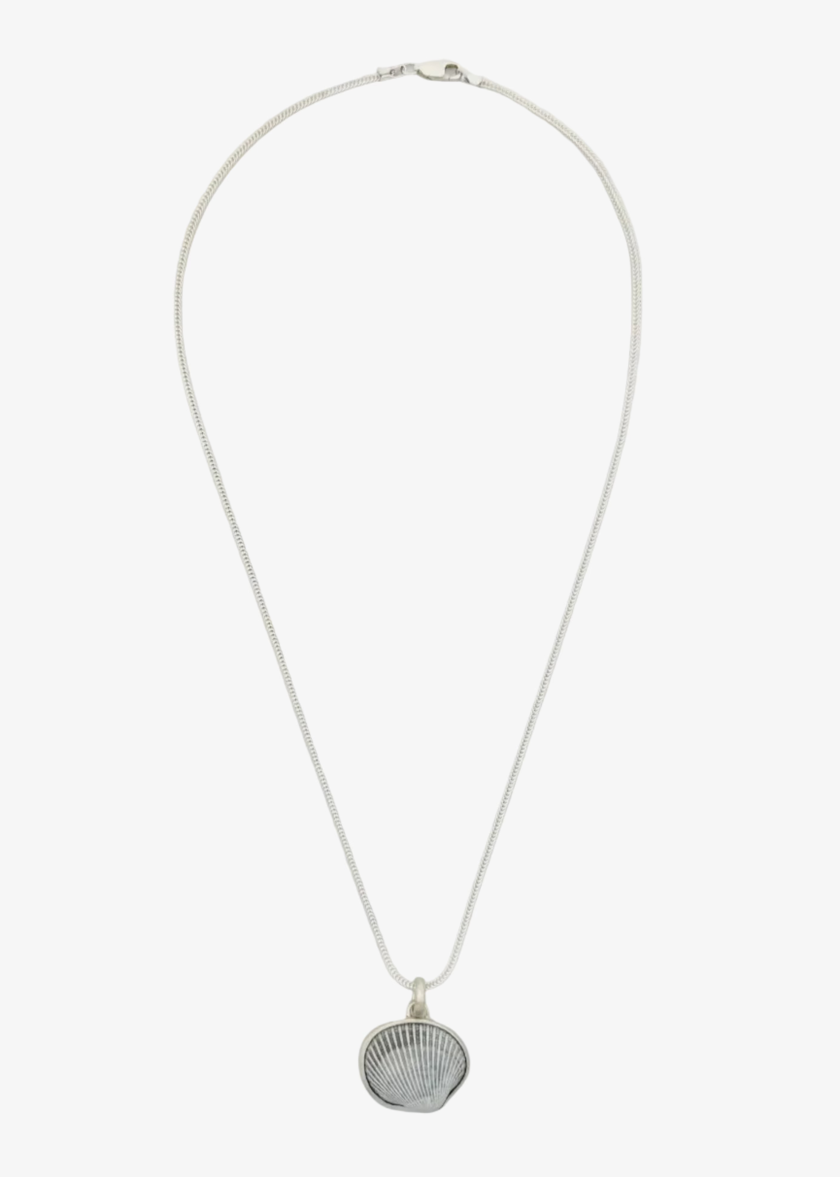 dunton ellerkamp sterling silver jewelry One-of-a-Kind Snail Shell Pendant Necklace in Silver foxtail chain