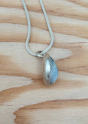 dunton ellerkamp sterling silver jewelry One-of-a-Kind Snail Shell Pendant Necklace in Silver foxtail chain