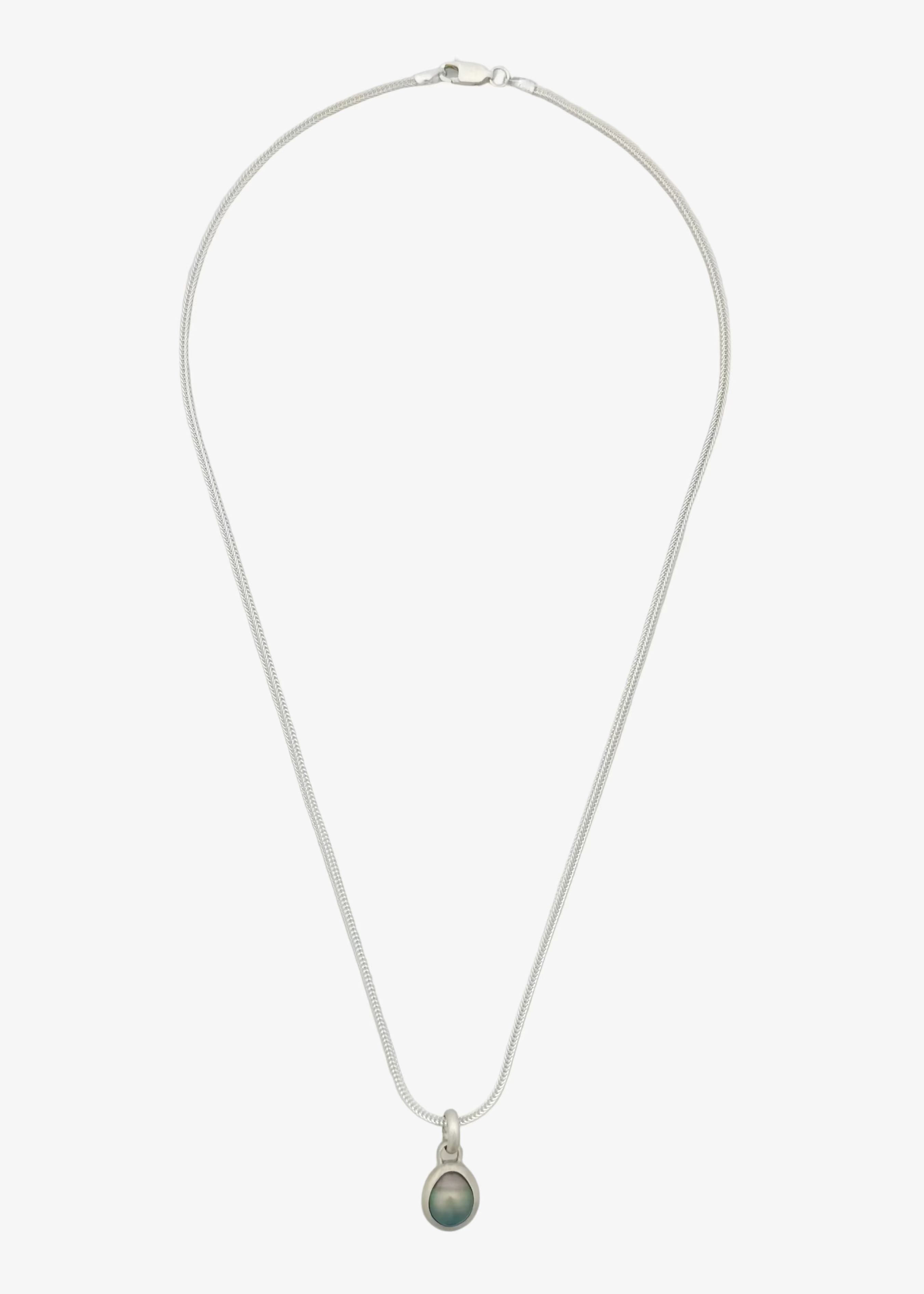 dunton ellerkamp sterling silver jewelry Tahitian Pearl Pendant Necklace foxtail chain