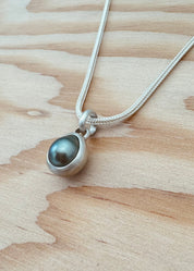 dunton ellerkamp sterling silver jewelry Tahitian Pearl Pendant Necklace foxtail chain