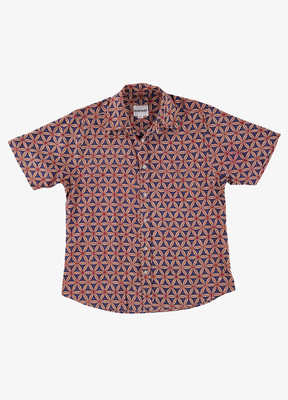 dushyant mens 'The Folk' Short Sleeve Pocket Shirt in Baseball Print