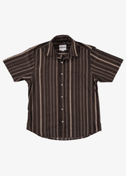 dushyant mens 'The Folk' Short Sleeve Pocket Shirt in Chocolate Stripes