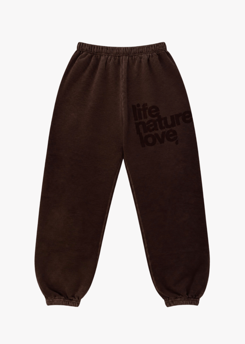freecity LIFENATURELOVE Supervintage Yumm OG Sweatpant in Chocolate Rabbit Powder brown