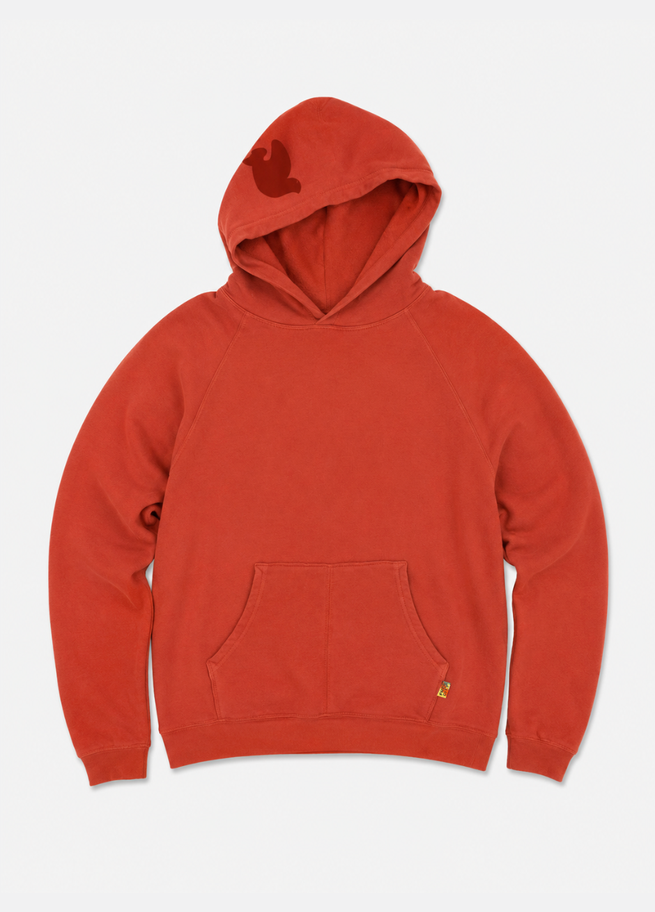 freecity unisex Basic Goodness Terry Fluff Hoodie in Burn Orange