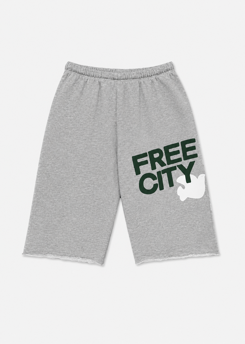 freecity unisex Cutoff Sweatshorts in Heather Army