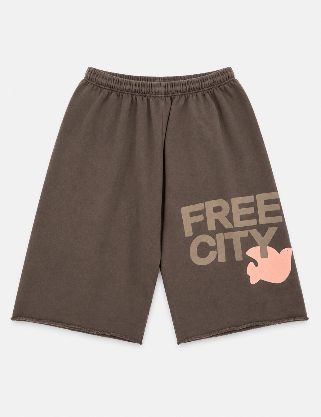 freecity unisex Cutoff Sweatshorts in Mud brown