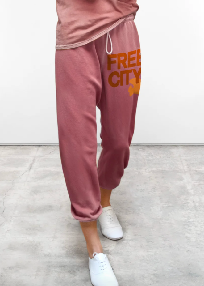 person wearing freecity unisex Flow Sweatpant in Hunky Dory