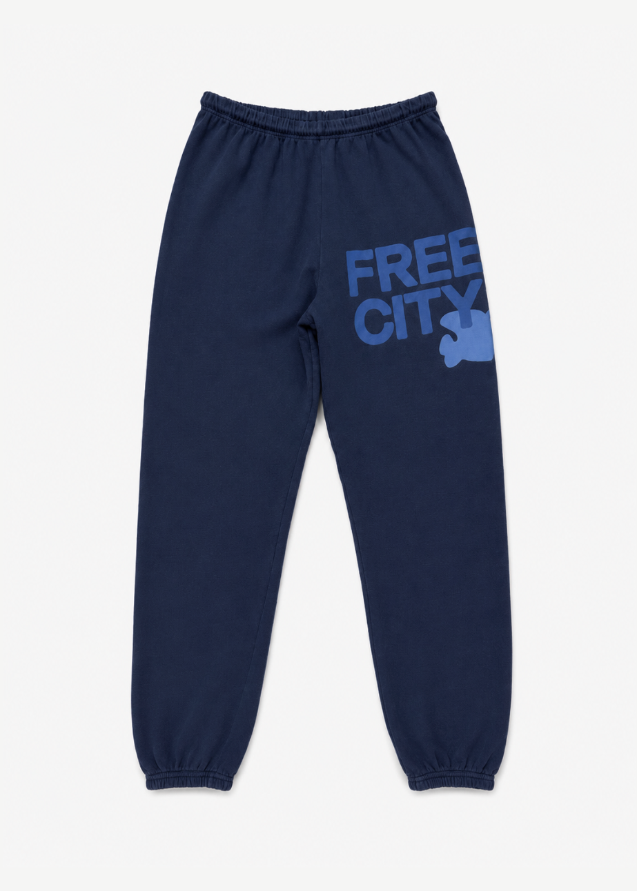 freecity unisex Flow Sweatpant in Moonshrooms Blue